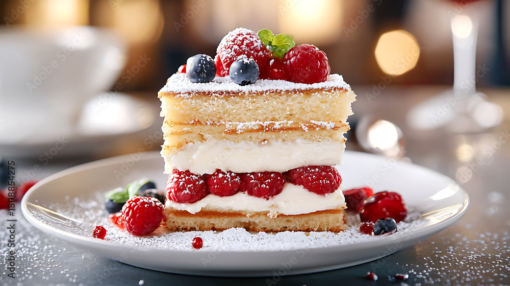 Luxury Waffle Stack with Creamy Filling and Fresh Berries A Decadent Culinary Delight Luxury Waffle Stack with Creamy Filling and Fresh Berries A Decadent Culinary Delight
