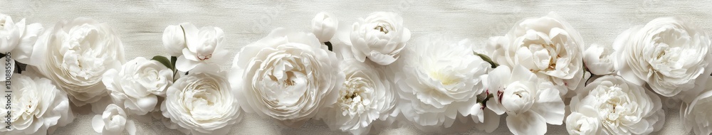 Beautiful assortment of white flowers arranged on a light background Beautiful assortment of white flowers arranged on a light background