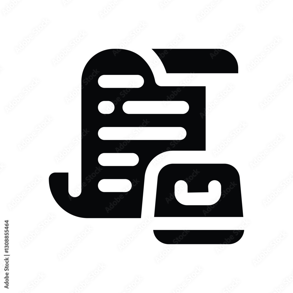 invoice glyph icon. Strong and solid vector icon for websites, mobile interfaces, presentations, and visual branding. High quality and easy to edit. invoice glyph icon. Strong and solid vector icon for websites, mobile interfaces, presentations, and visual branding. High quality and easy to edit.