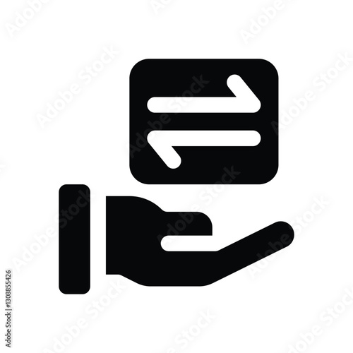 transaction glyph icon. Strong and solid vector icon for websites, mobile interfaces, presentations, and visual branding. High quality and easy to edit.