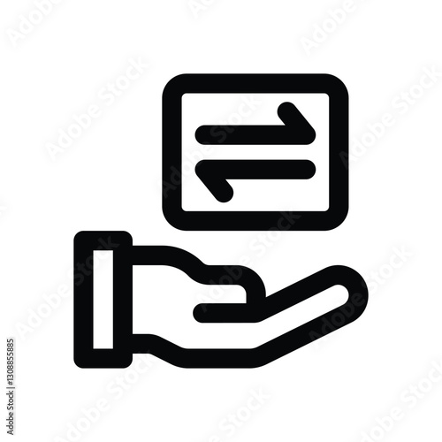 transaction line icon. Clean and minimalist vector icon for websites, mobile apps, presentations, and logos. Fully scalable and customizable for any project.