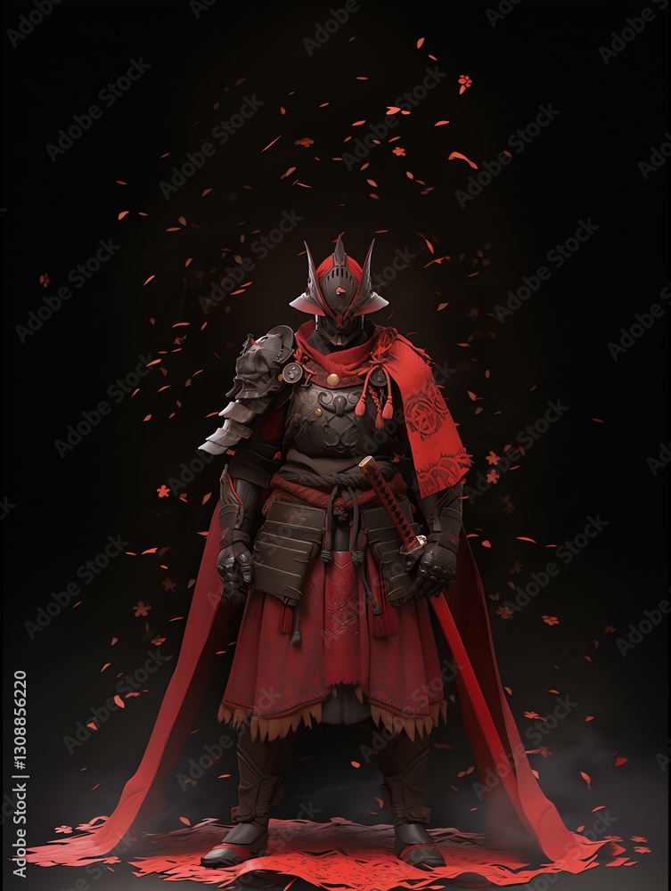 Naklejka premium Noble Knight with Katana Art