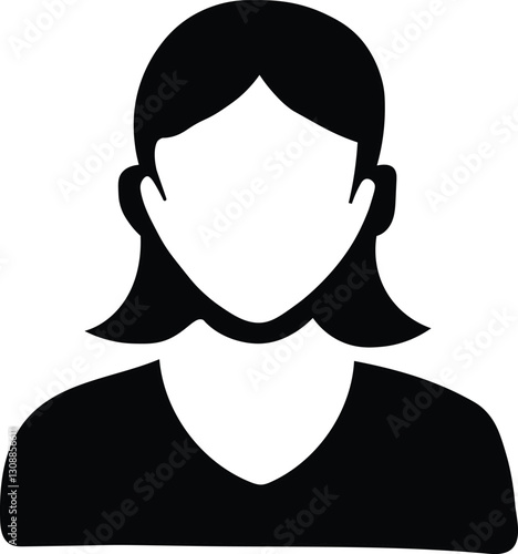 a nice girl icon silhouette vector design