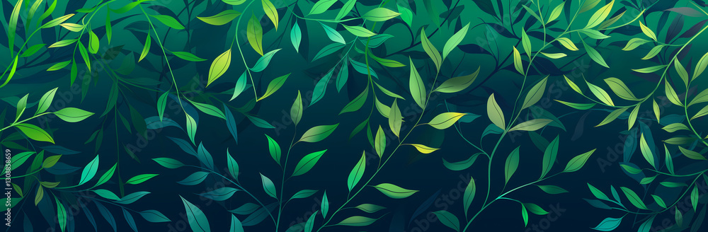 Lush Green Foliage Patterned Against a Dark Vibrant Background
Lush Green Foliage Patterned Against a Dark Vibrant Background