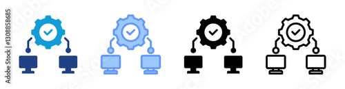 Integration icon set multiple style collection