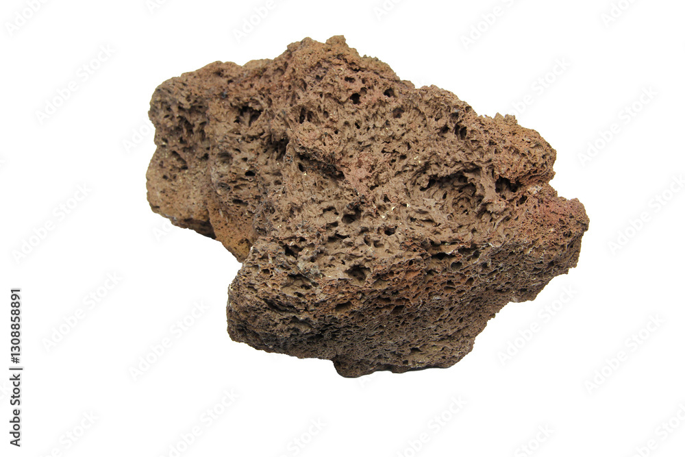Irregularly shaped volcanic lava stone with earthy tones and coarse texture isolated on transparent background. PNG transparency Irregularly shaped volcanic lava stone with earthy tones and coarse texture isolated on transparent background. PNG transparency