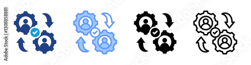 Collaboration icon set multiple style collection