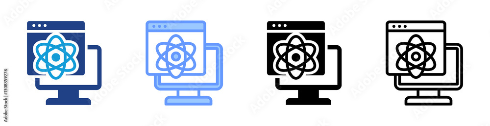 Quantum Computing icon set multiple style collection Quantum Computing icon set multiple style collection