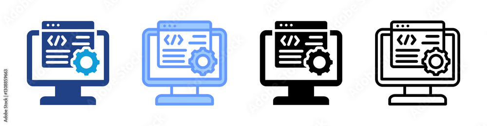 Software Development icon set multiple style collection Software Development icon set multiple style collection