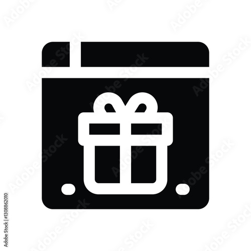 give away glyph icon. Strong and solid vector icon for websites, mobile interfaces, presentations, and visual branding. High quality and easy to edit.
