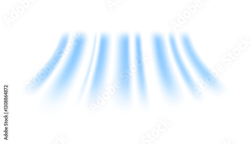 Realistic wind blow swirls Air, wind effect isolated on transparent background. White, blue blowing stream vector. Airflow overlay: fresh air, cooling or changing the air. Wind Wave Effect. 3D
