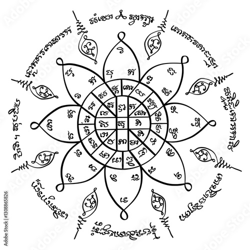 Supreme Great Attraction Yantra. Thai text translation:  emphasizing the "ultimate" or highest level of charm