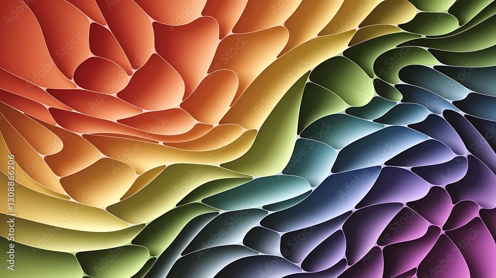 Fototapeta premium Rainbow colored paper cut arrange for beautiful background backdrop paper art rainbow paper fold and cut background with 3d effect vibrant colors vector illustration and design material element