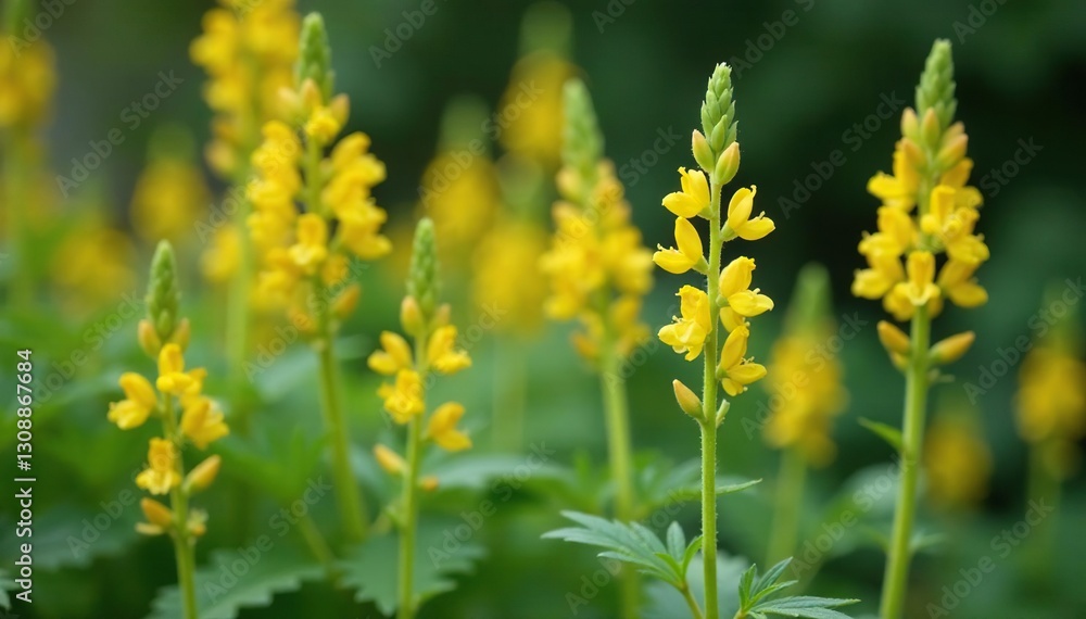 Salvia glutinosa stems with single yellow flowers, garden, plant, botanical Salvia glutinosa stems with single yellow flowers, garden, plant, botanical