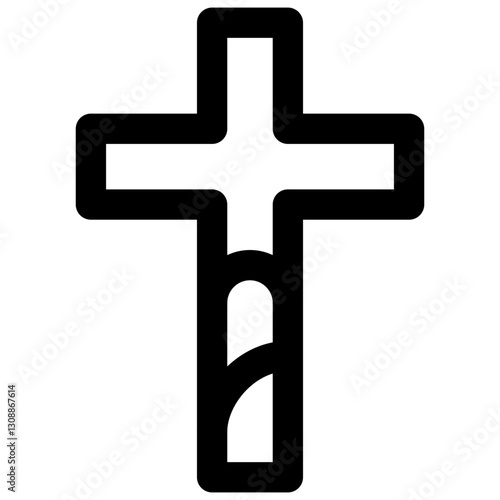 Cross. Editable stroke vector icon.