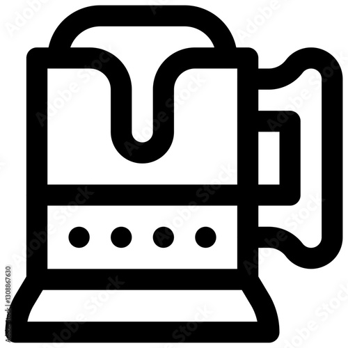 Beer mug. Editable stroke vector icon.