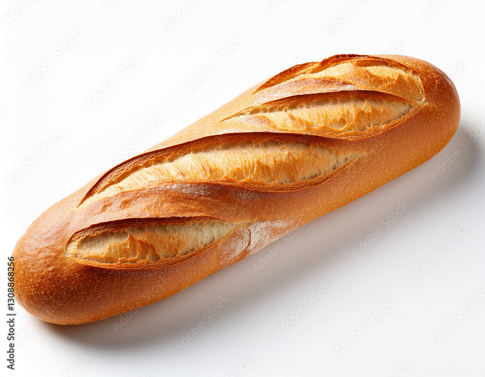 loaf of bread, french baguette isolated on a white background loaf of bread, french baguette isolated on a white background