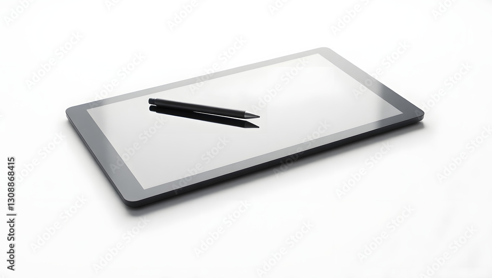 Sleek Modern Digital Drawing Tablet with Stylus Pen Sleek Modern Digital Drawing Tablet with Stylus Pen