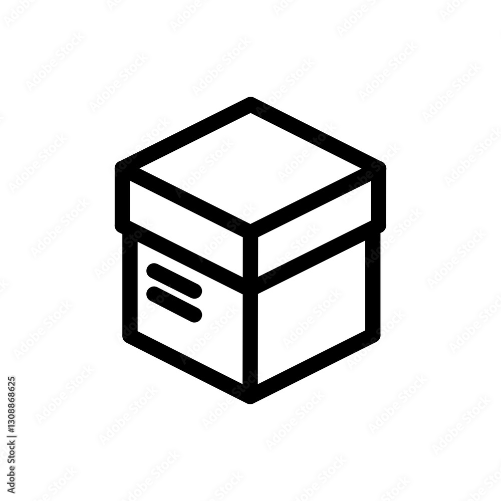 Box icon in black, outline style and white bakcground
Box icon in black, outline style and white bakcground