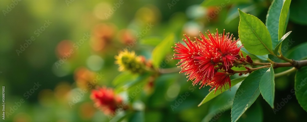 Panicle inflorescence of a Rhus Integrifolia shrub, shrub, trees, botanical Panicle inflorescence of a Rhus Integrifolia shrub, shrub, trees, botanical
