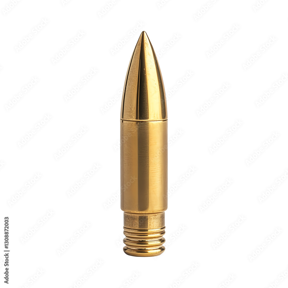 A brass bullet isolated on transparent background A brass bullet isolated on transparent background