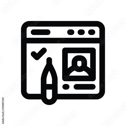 blogger line icon. Clean and minimalist vector icon for websites, mobile apps, presentations, and logos. Fully scalable and customizable for any project.