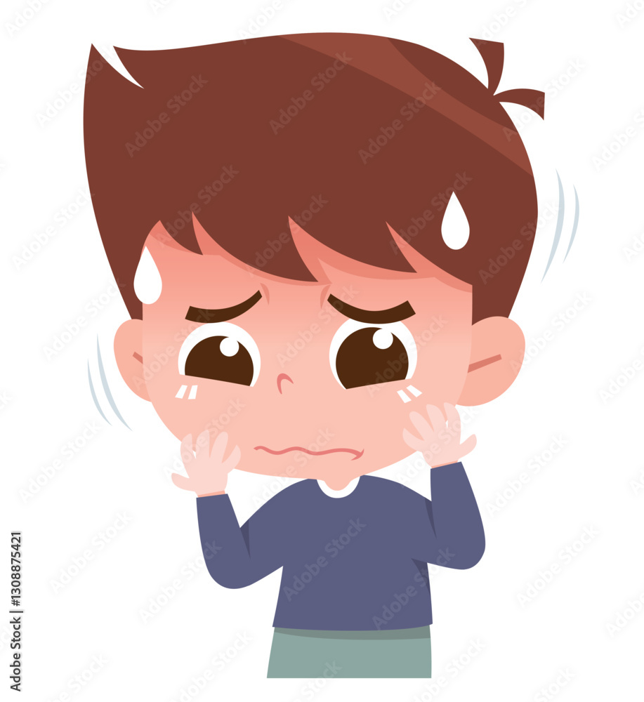 Worried Boy with Tears in Eyes. Worried expression Worried Boy with Tears in Eyes. Worried expression