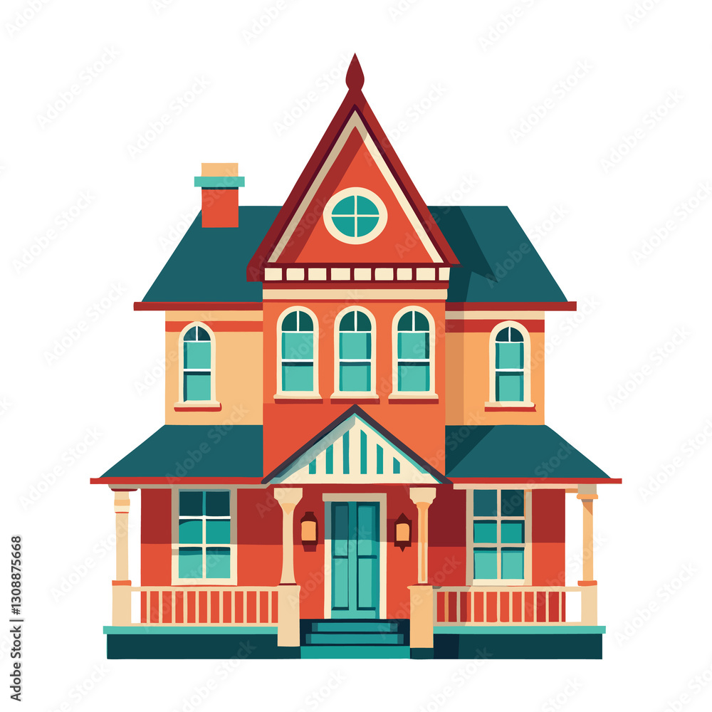 Fototapeta premium A vintage house isolated on transparent background