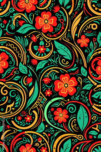 seamless pattern with flowers