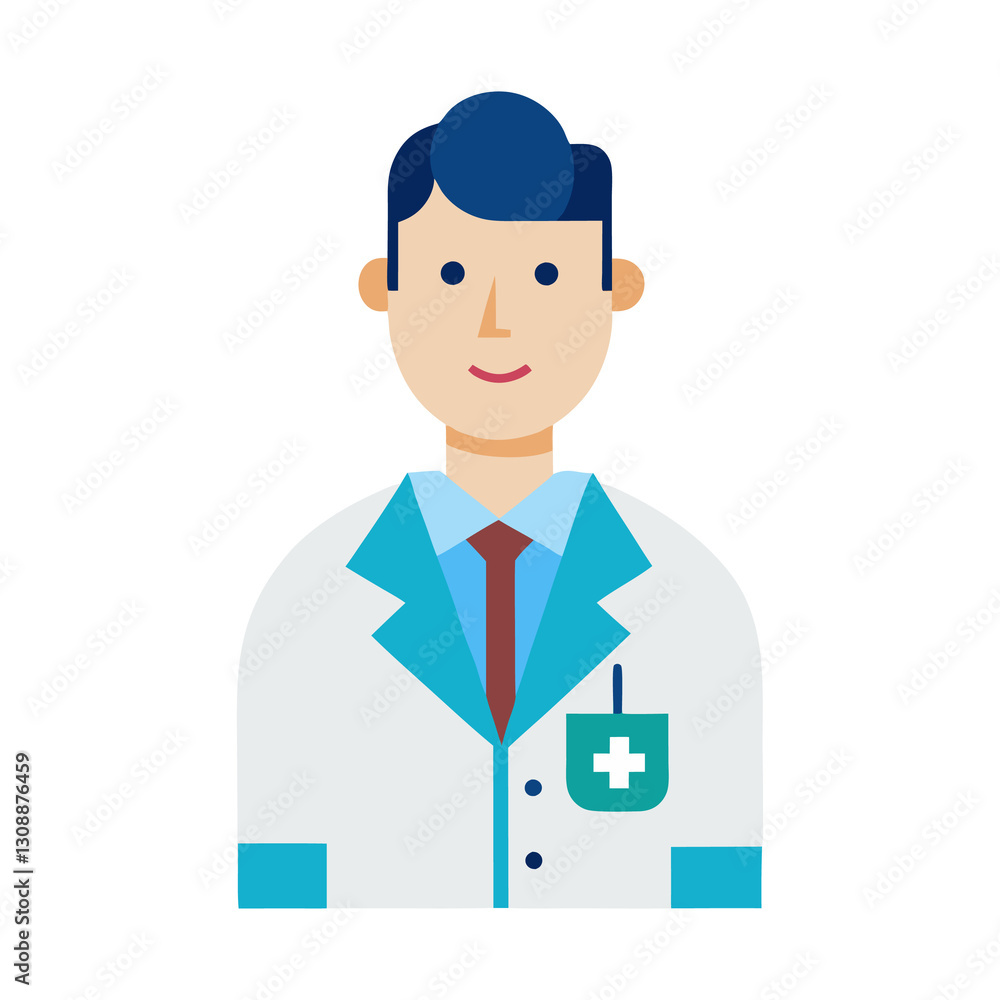 A doctor character illustration isolated on transparent background A doctor character illustration isolated on transparent background