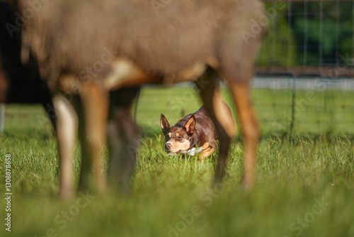 Bilde på lerret Australian kelpie herding the sheep