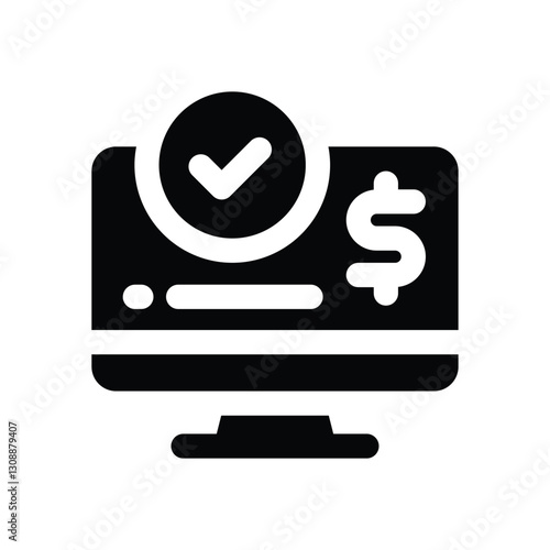 payment glyph icon. Strong and solid vector icon for websites, mobile interfaces, presentations, and visual branding. High quality and easy to edit.