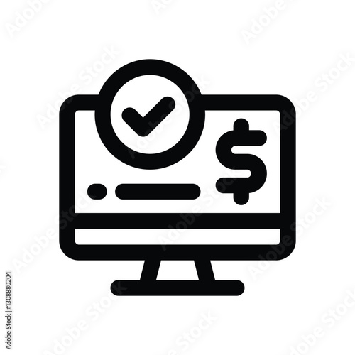 payment line icon. Clean and minimalist vector icon for websites, mobile apps, presentations, and logos. Fully scalable and customizable for any project.