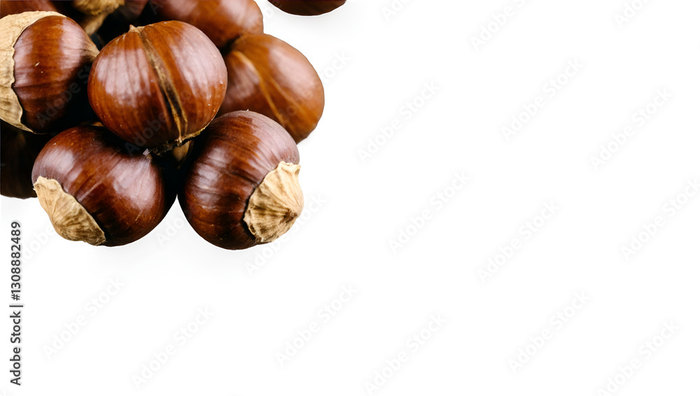 Obraz premium chestnuts isolated on white background
