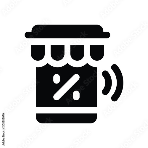 online shop glyph icon. Strong and solid vector icon for websites, mobile interfaces, presentations, and visual branding. High quality and easy to edit.