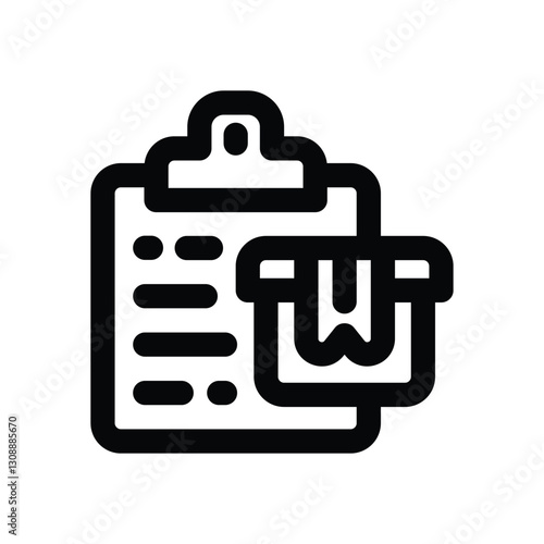 clipboard line icon. Clean and minimalist vector icon for websites, mobile apps, presentations, and logos. Fully scalable and customizable for any project.