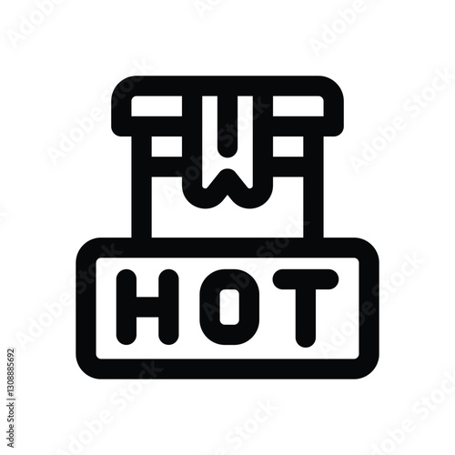 hot line icon. Clean and minimalist vector icon for websites, mobile apps, presentations, and logos. Fully scalable and customizable for any project.