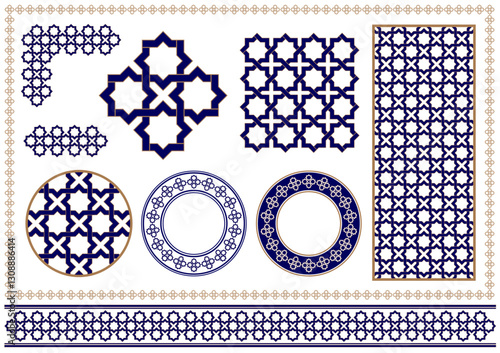 Elegant Islamic & Arabic Ornamental Borders, Patterns & Motifs Collection 