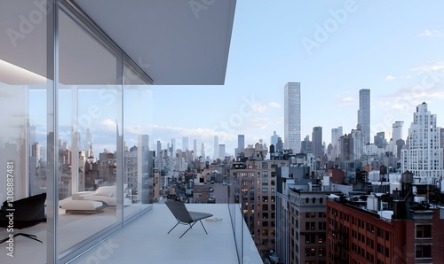 Wallpaper Mural Modern Balcony View Overlooking Urban Skyline during Daylight Torontodigital.ca