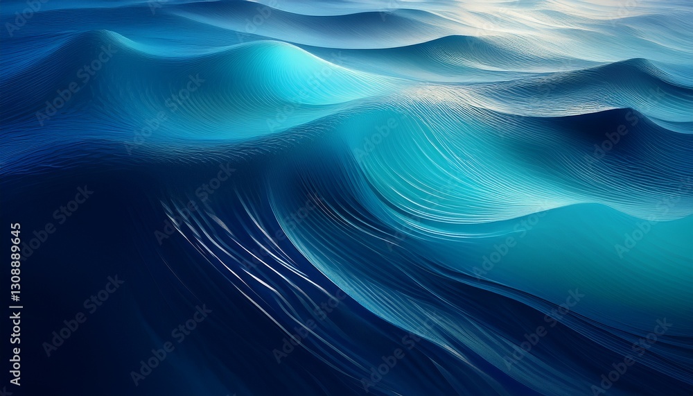 Fototapeta premium An ocean-inspired gradient smoothly transitioning from vibrant turquoise to deep navy blue, evoking a sense of tranquility and depth, perfect for calming, professional design. 