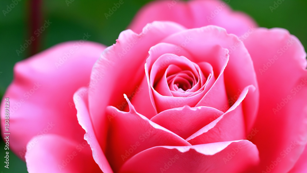 Vibrant Close-Up of a Delicate Pink Rose Bloom in Soft Focus Vibrant Close-Up of a Delicate Pink Rose Bloom in Soft Focus