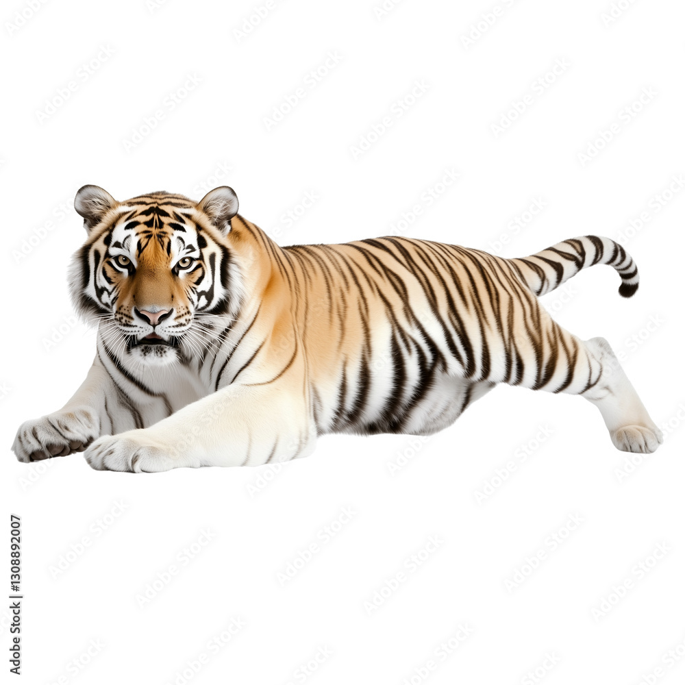 Obraz premium Leaping Tiger, Transparent background 