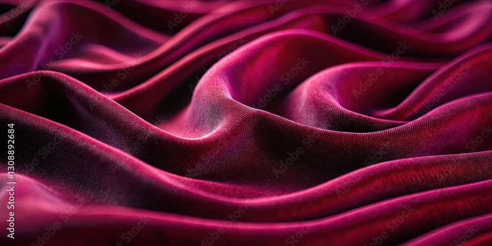 A close-up shot of an abstract wave pattern in deep red and purple shades against a rich, plush velvet background, wavy design, soft focus A close-up shot of an abstract wave pattern in deep red and purple shades against a rich, plush velvet background, wavy design, soft focus