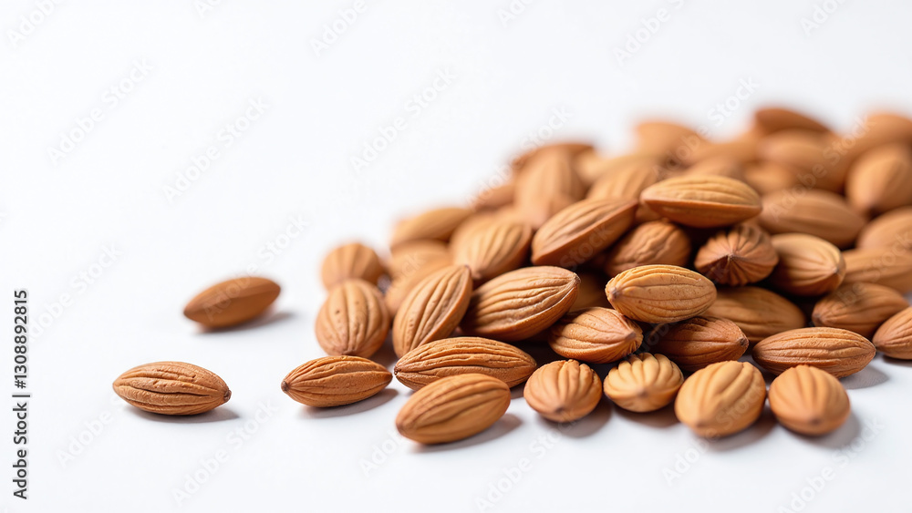 delicious almonds carefully white background large collection snacking purposes delicious almonds carefully white background large collection snacking purposes