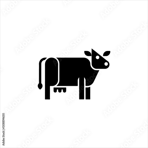 minimalist silhouette of a coiw in black and white