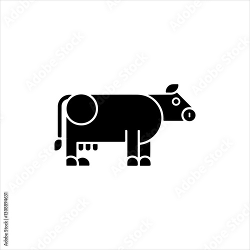 minimalist silhouette of a coiw in black and white