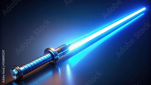 Wallpaper Mural A futuristic energy blade protrudes from a slender metallic hilt emitting a vibrant blue luminescence as it charges for use, light saber alternative, futuristic tech Torontodigital.ca