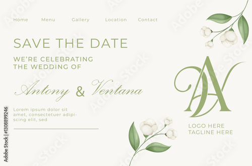 Wedding VA, AV Monogram logo Template