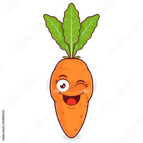 carrot playful face cartoon cute