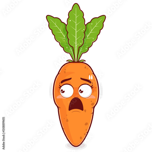 carrot surprised face cartoon cute